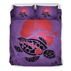 FamilyGater Bedding Set - Cover and Pillow Cases Hawaiian Hibiscus Turtle Polynesian - AH - J4