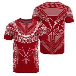 Hawaiian Kanaka Map Football Jersey T-Shirt - Red And White - Roger Style - AH