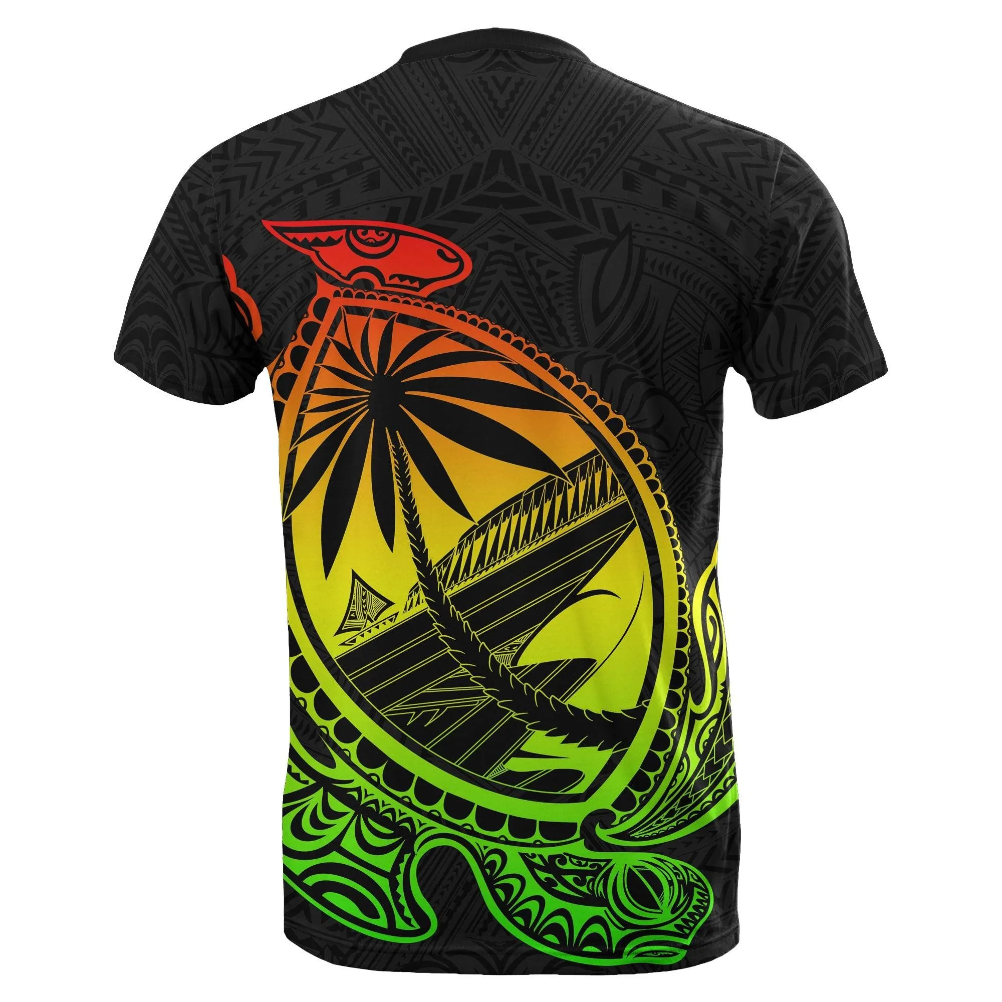 Nukuoro T-Shirt Rugby Version Turtle Polynesian Rasta Nukuoro Atoll LT6