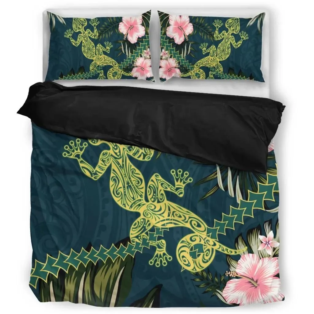 FamilyGater Home Set - Polynesian Hibiscus MoĘťo-Ęťala Bedding Set - Gecko World AH JR