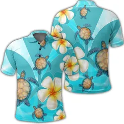 Hawaii Turtle Plumeria Kanaka Ocean Polo Shirt