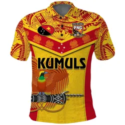 Papua New Guinea Rugby Polo Shirt PNG Kumuls Bird Of Paradise Yellow LT14