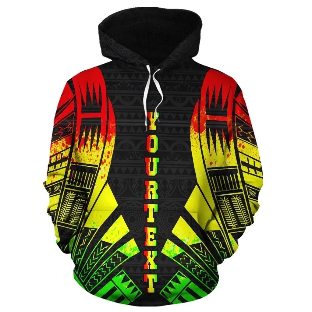 Turtle Polynesian Personalised Custom Hoodie - Reggae Tattoo