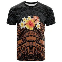 Polynesian Custom Personalised T-shirt - Tribal Pattern Hibiscus