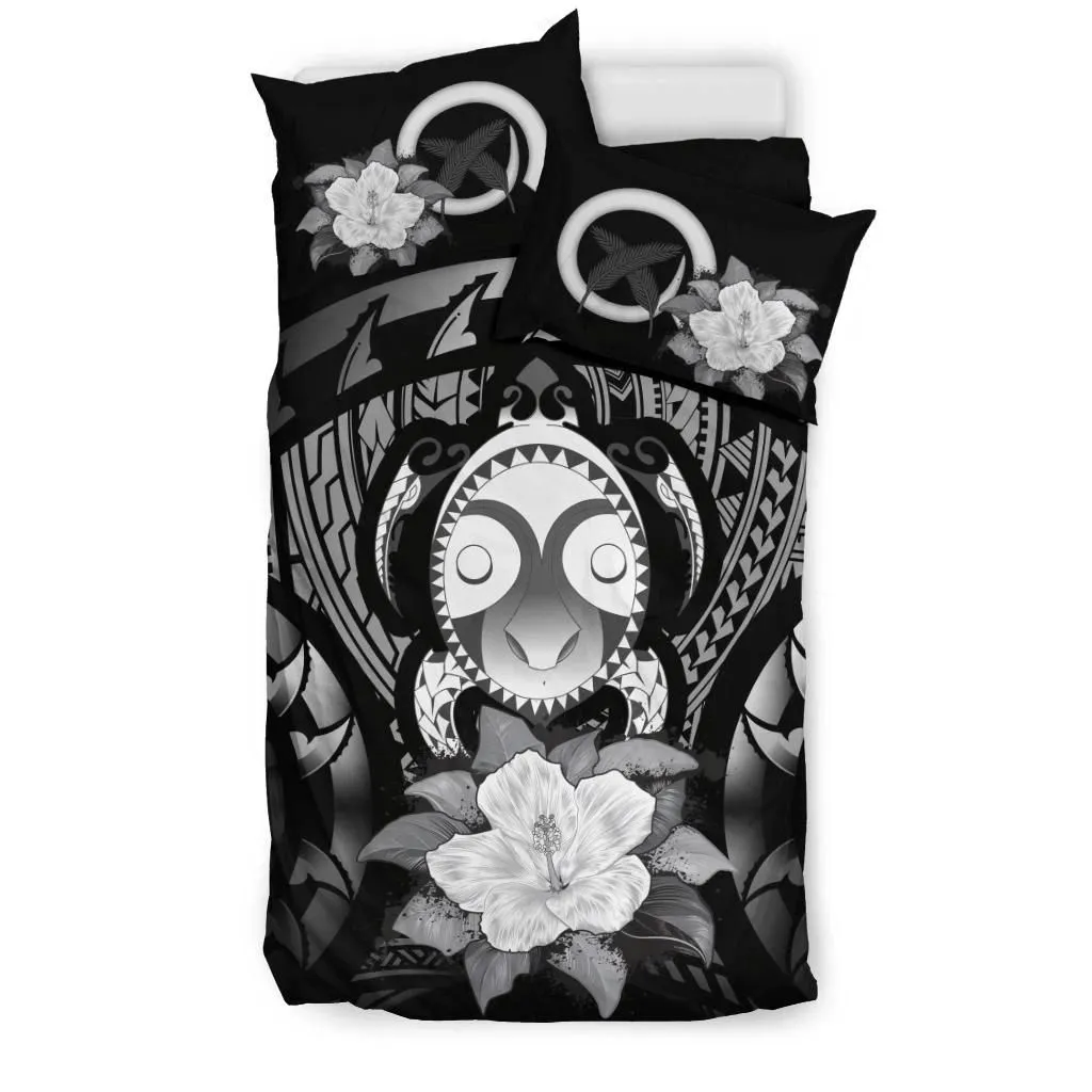 FamilyGater Bedding Set - Cover and Pillow Cases Vanuatu Gray Hibiscus A02