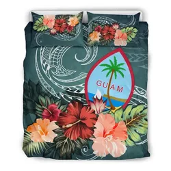FamilyGater Bedding Set - Cover and Pillow Cases Guam Hibiscus Polynesian TH5