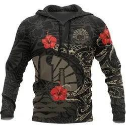 Alohawaii Clothing - Hoodie Tahiti Hibiscus Tattoo Style A7