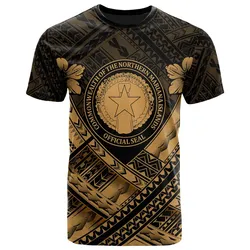 Northern Mariana Islands T shirts - CNMI Seal Camisole Hibiscus Style Gold