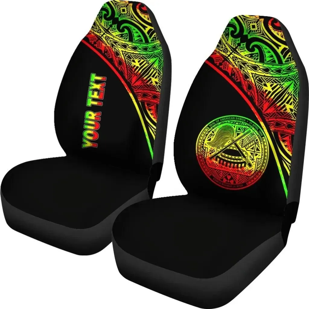 American Samoa Polynesian Custom Personalised Car Seat Covers - Reggae Curve - BN12