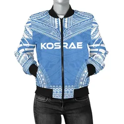 Kosrae Flag Polynesian Chief Womens Bomber Jacket
