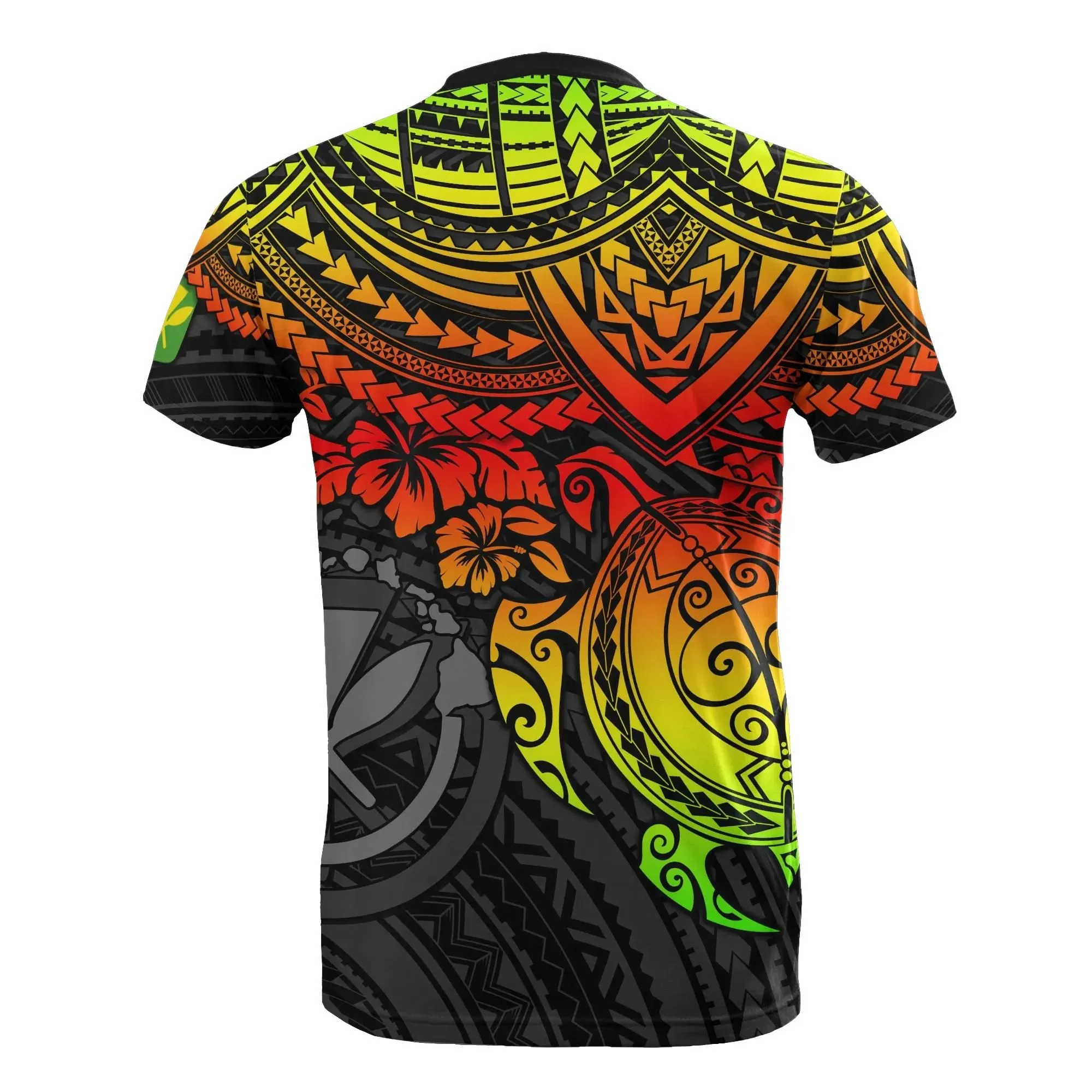Hawaii T-Shirt, Polynesian Turtle Hibiscus All Over Print T-Shirts BN1518