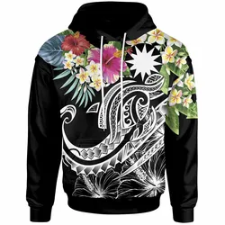 Nauru Polynesian Summer Plumeria Black Unique 3D Printed Sublimation Hoodie Hooded Sweatshirt Comfy Soft And Warm For Men Women S to 5XL CTC16012408