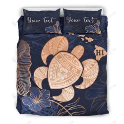 Hawaii Polynesian Aloha Po Turtle Hibiscus Tropical Bedding Set Bedroom Decor