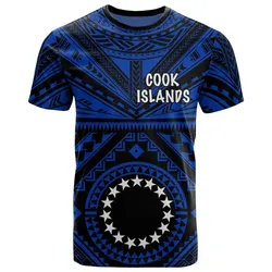 Cook Island T Shirt - Seal With Polynesian Tattoo Style ( Blue)