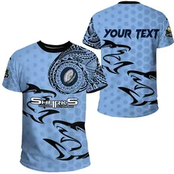 Vibe Hoodie Clothing - (Custom) Cronulla Sutherland Sharks Polynesian Tattoo Style T Shirt