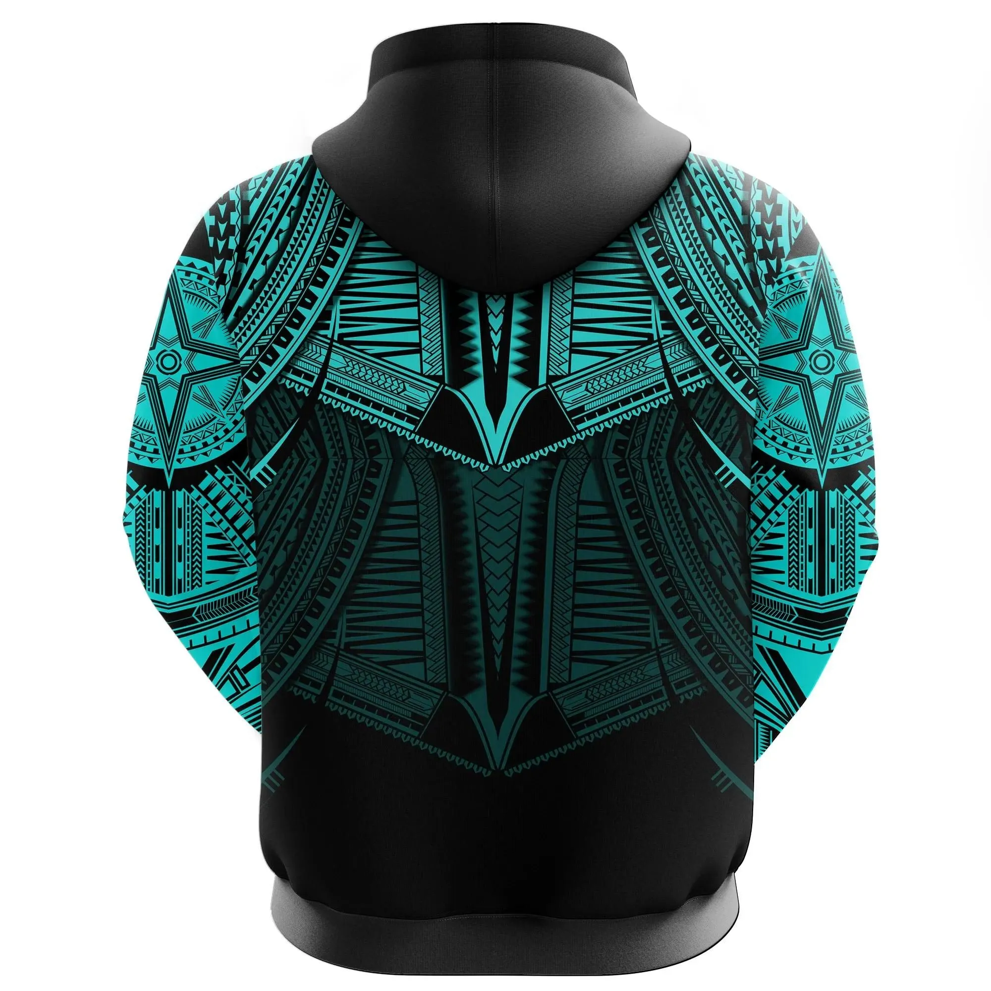 Alohawaii Clothing - Hoodie Best Polynesian Tattoo Cyan A7