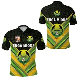 Papua New Guinea Enga Mioks Polo Shirt Rugby Original Style - Black LT8