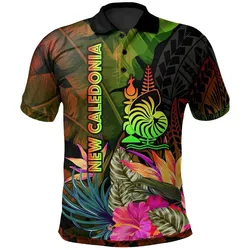 Alohawaii Shirt - Polo Shirt New Caledonia Polynesian Hibiscus and Banana Leaves