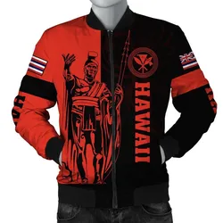 Hawaii King Polynesian Bomber Jacket - Lawla Style Red