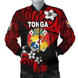 Mate Maa Tonga Rugby Mens Bomber Jacket Polynesian Unique Vibes - Red