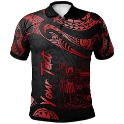 Fiji Polynesian Custom Personalised Polo Shirt - Poly Tattoo Red Version
