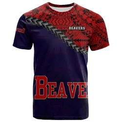 Weyburn Beavers T-shirt Grunge Polynesian Tattoo - CA BASEBALL