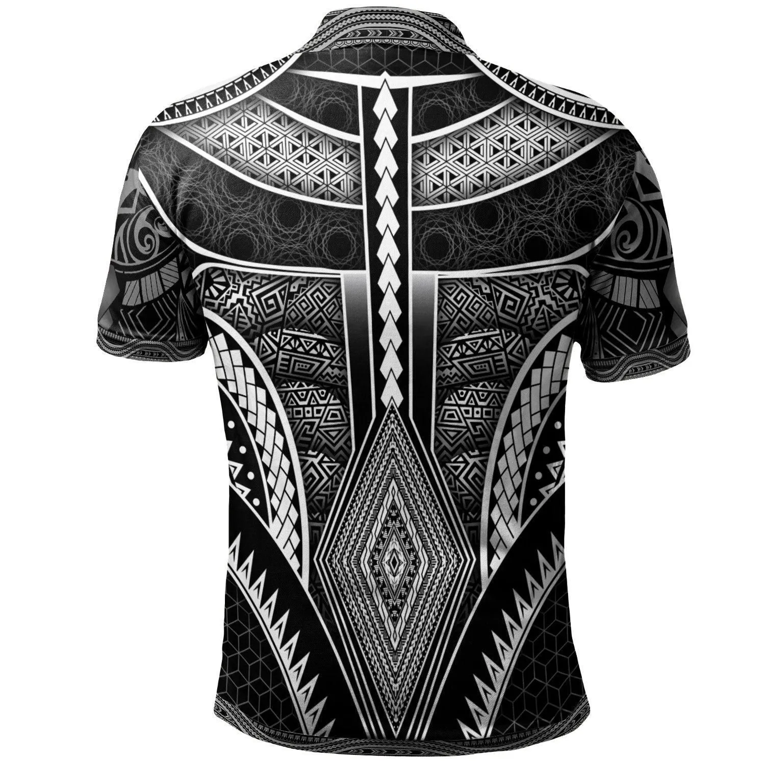 Polynesian Polo Shirt - American Samoa Coat Of Arm With Poly Patterns