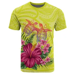 Alohawaii Tee - Personalized Hawaii Turtle Hibiscus Flower Polynesian T-Shirt - Dulcie Style - AH - J2