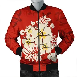 Hawaii Hibiscus Polynesian Bomber Jacket