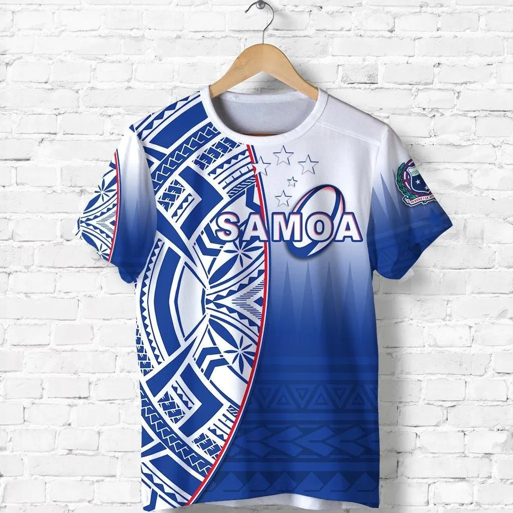 (Custom Personalised) Manu Samoa Rugby T shirt Impressive Version - Custom Text and Number