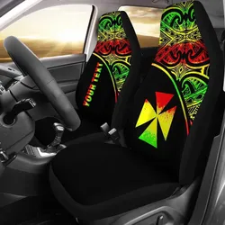 Wallis and Futuna Custom Personalised Car Seat Covers - Wallis and Futuna Coat Of Arms Polynesian Reggae Curve
