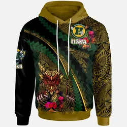 Hawaii Hana High and Elementary School Custom Polynesian Hoodie - Hana Super Dragons With Tropical Flowers Tribal Pattern Scratch Style LT10