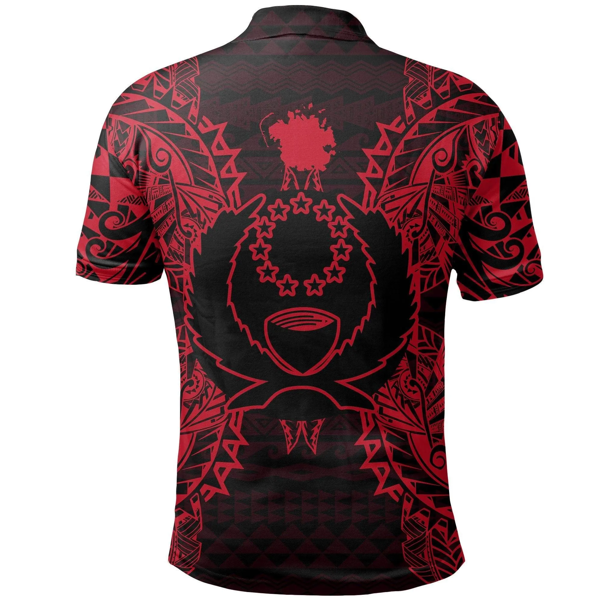 Polynesian Pride Polo Shirt - Pohnpei Polo Shirt Pohnpei Flag Map Polynesian Tattoo Red