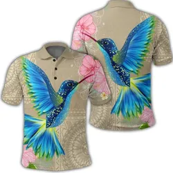 Alohawaii Shirt - Hawaii Humming Bird Hibiscus Polynesian Polo Shirt - AH - J4R