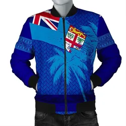 Polynesian Pride Jacket - Fiji Palm Tree Coat Of Arms Bomber Jacket LT10