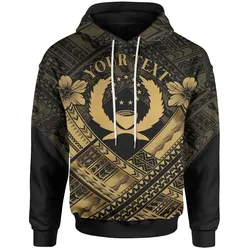 Pohnpei Custom Polynesian  Hoodie - Pohnpei Gold Seal Camisole Hibiscus Style - BN18