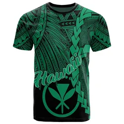 Hawaii Polynesian T-Shirt - Tribal Wave Tattoo Green