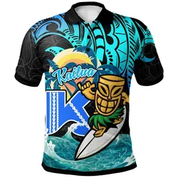 Hawaii Polynesian Polo Shirt - Kailua High School Surfrider Tropical Polynesian Culture Pride LT10