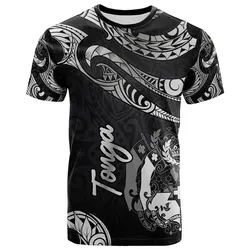 Tonga Polynesian T shirt - Poly Tattoo White Version