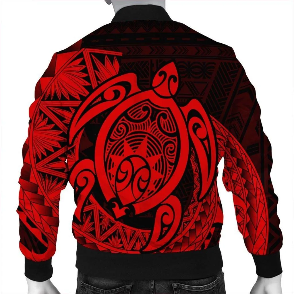 Hawaii Polynesian Turtle Bomber Jacket - Red - AH