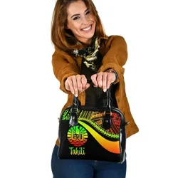 Tahiti Shoulder Handbag - Reggae Polynesian Tentacle Tribal Pattern