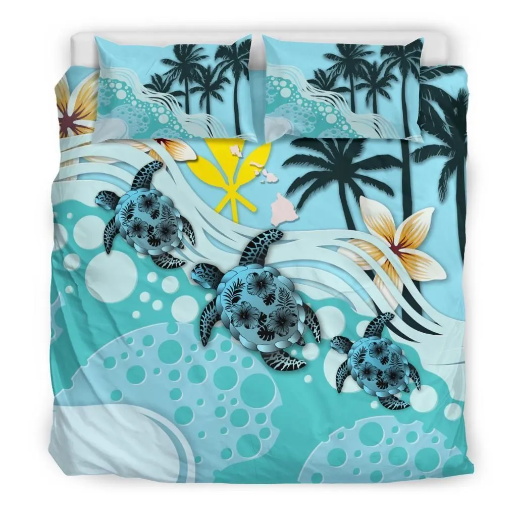 Polynesian Kanaka Maoli (Hawaiian) Turtle Hibiscus A Bedding Set Camliyz