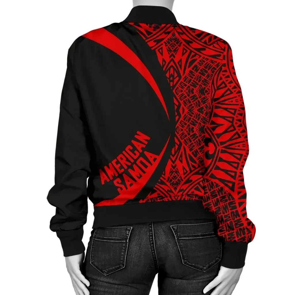 American Samoa Women's Bomber Jacket - Circle Style 06 J4