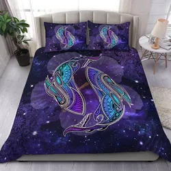 Hawaii Shark Hibiscus Polynesian Galaxy Bedding Set - Milky Style - AH