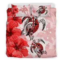 Polynesian Papua New Guinea Polynesia Turtle Hibiscus Red A Bedding Set Camlije