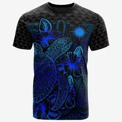 Vibe Hoodie Marshall Islands T shirt - Marshall Islands FLag Turtle Hibiscus Blue
