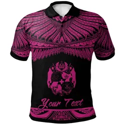 Tonga Polynesian Custom Personalised Polo Shirt - Poly Tattoo Pink Version
