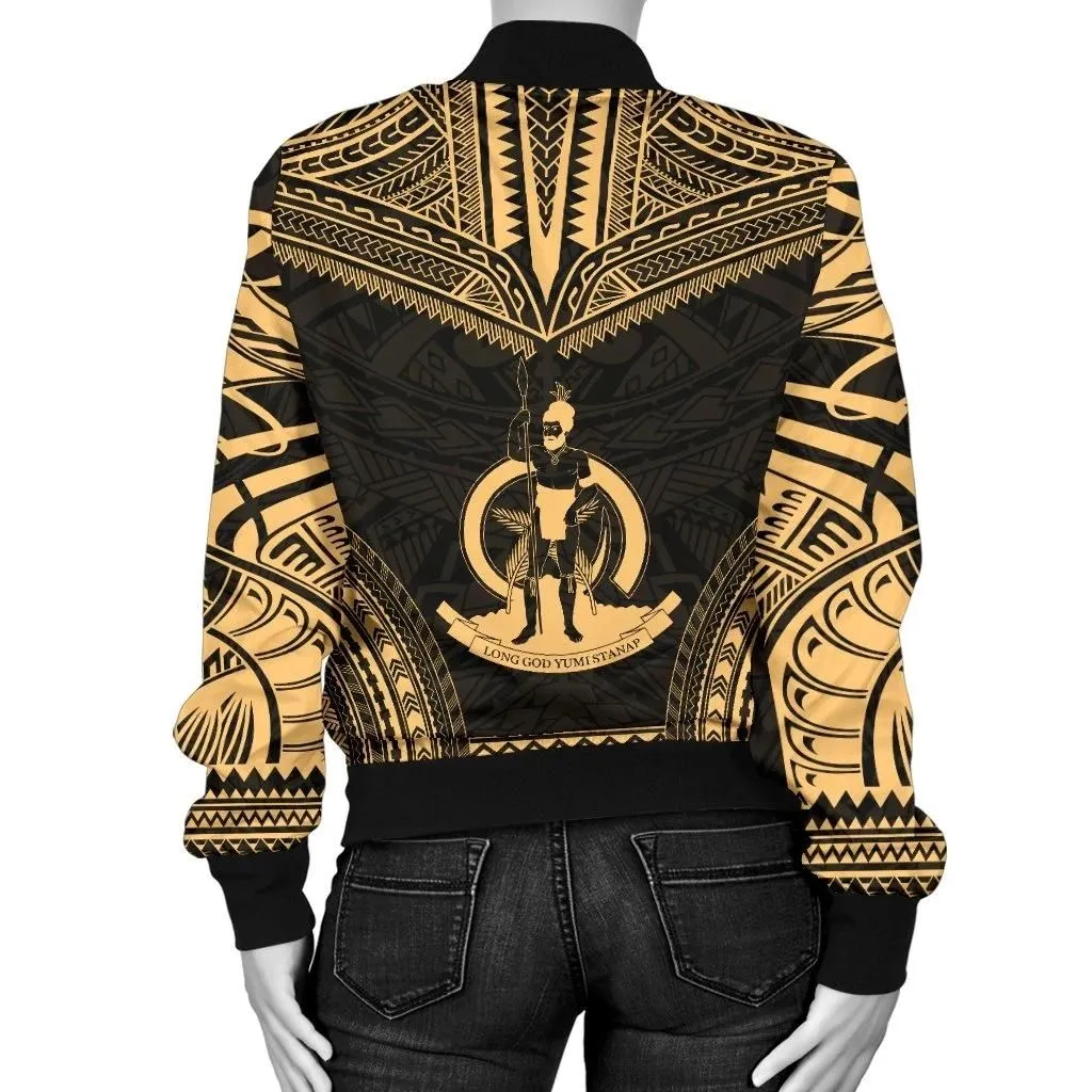 FamilyGater Jacket - Bomber Jacket Vanuatu Polynesian Chief - Gold Version - Bn10