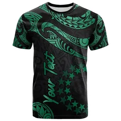 Cook Islands Polynesian Custom Personalised T Shirt - Poly Tattoo Green Version