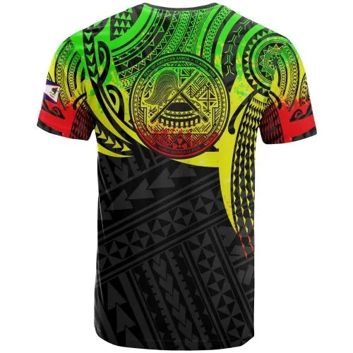 American Samoa Polynesian T Shirt - Reggae Tattoo Pattern